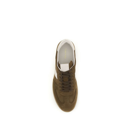 Tom Ford Brown Calf Suede Archer Low Top Sneakers Men's Luxury Designer Trainers