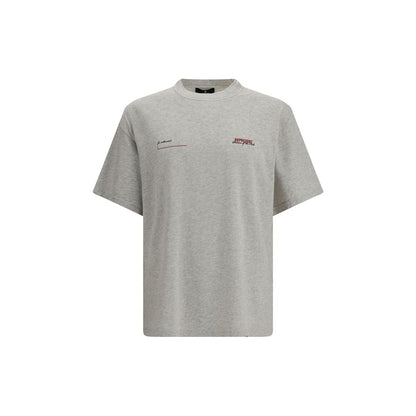 Represent Gray Monogram Cotton T-Shirt – Luxury Designer Regular Fit Tee SS26