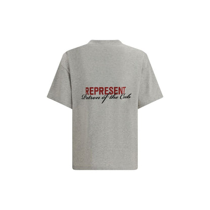 Represent Gray Monogram Cotton T-Shirt – Luxury Designer Regular Fit Tee SS26