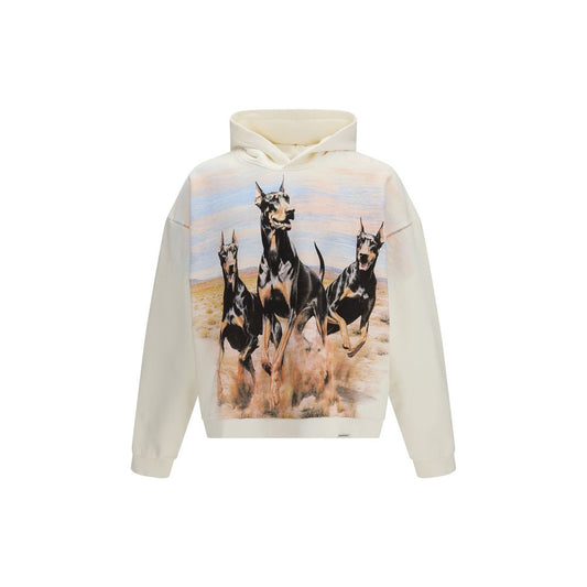 Represent Western Dobermans Hoodie White Cotton Graphic Sweatshirt Regular Fit SS26
