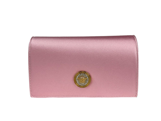 Versace Medusa Crystal Satin Mini Bag Pink | Luxury Crossbody UK