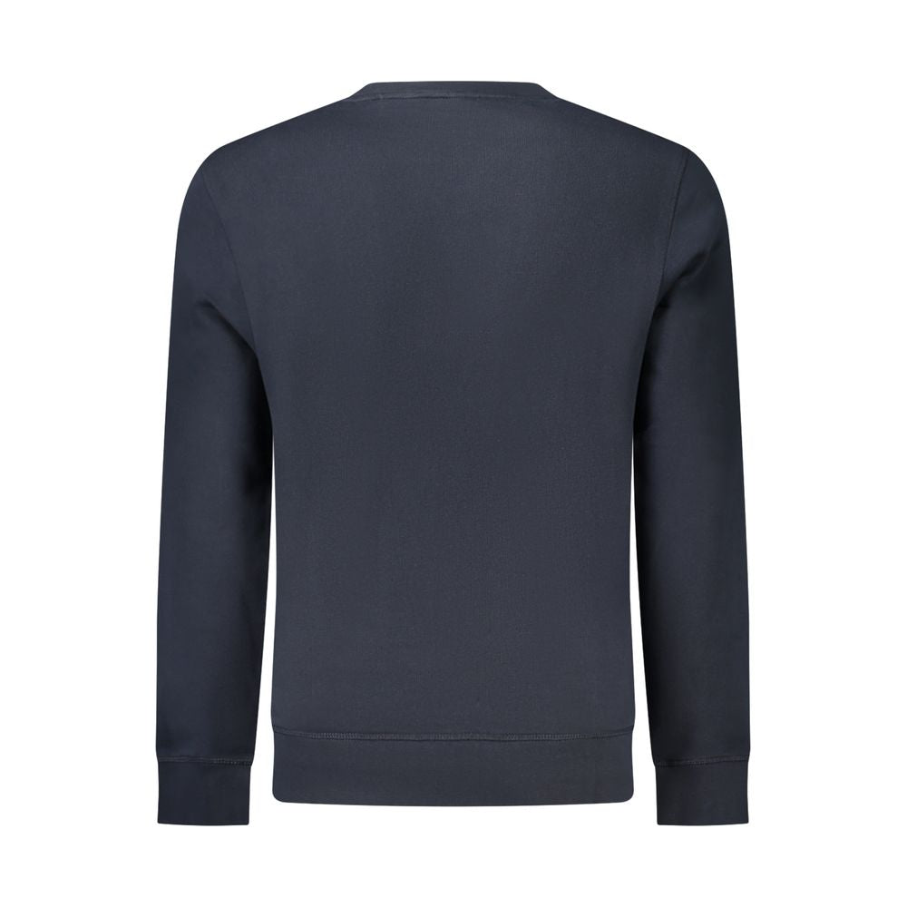 Hugo Boss Blue Cotton Sweatshirt for Men | Embroidered Logo Crew Neck | Kloset97