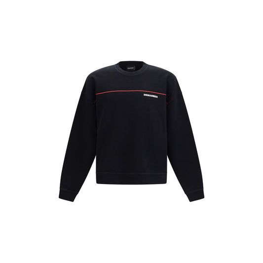 Dsquared² Black Cotton Sweatshirt | Luxury Designer Crew Neck UK