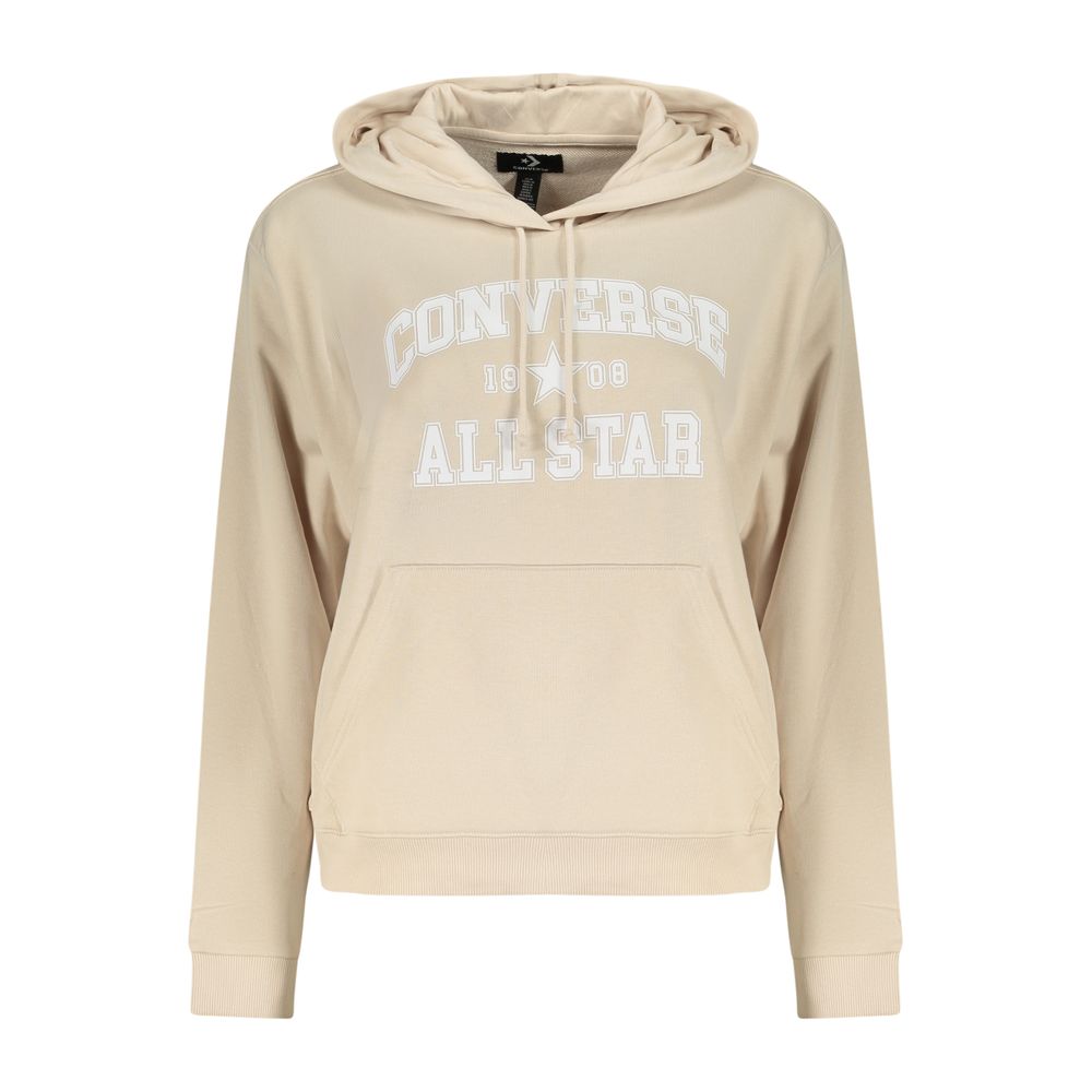 Converse Beige Cotton Hoodie Women's | Classic Pullover Streetwear Hoodie | Kloset97