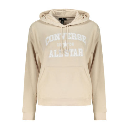 Converse Beige Cotton Hoodie Women's | Classic Pullover Streetwear Hoodie | Kloset97