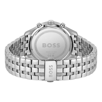 Hugo Boss Grey Stainless Steel Chronograph Watch Green Dial 42mm | Luxury Designer Watch UK