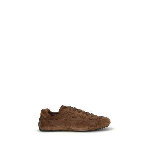 Prada Brown Calf Leather Montecarlo Re-Edition 2005 Low Top Sneakers SS26 Designer Trainers