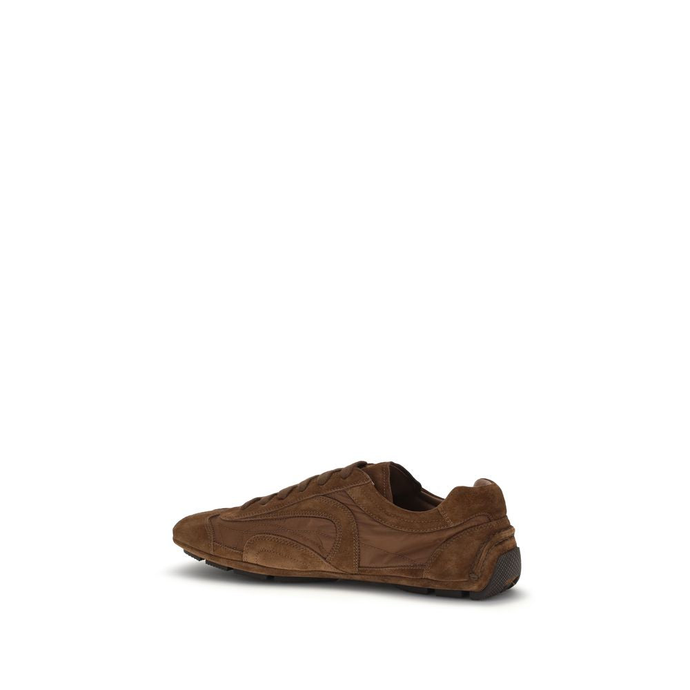 Prada Brown Calf Leather Montecarlo Re-Edition 2005 Low Top Sneakers SS26 Designer Trainers