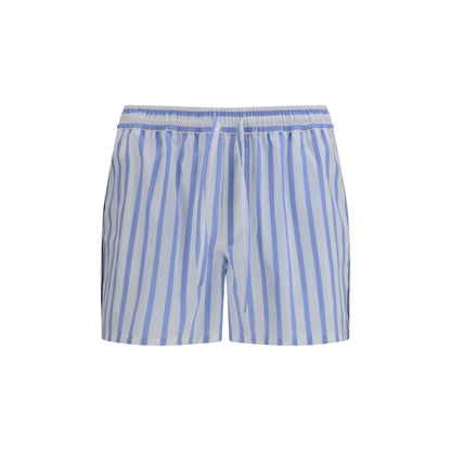 Dolce & Gabbana Blue Striped Bermuda Shorts | Luxury Designer Cotton Shorts | Kloset97