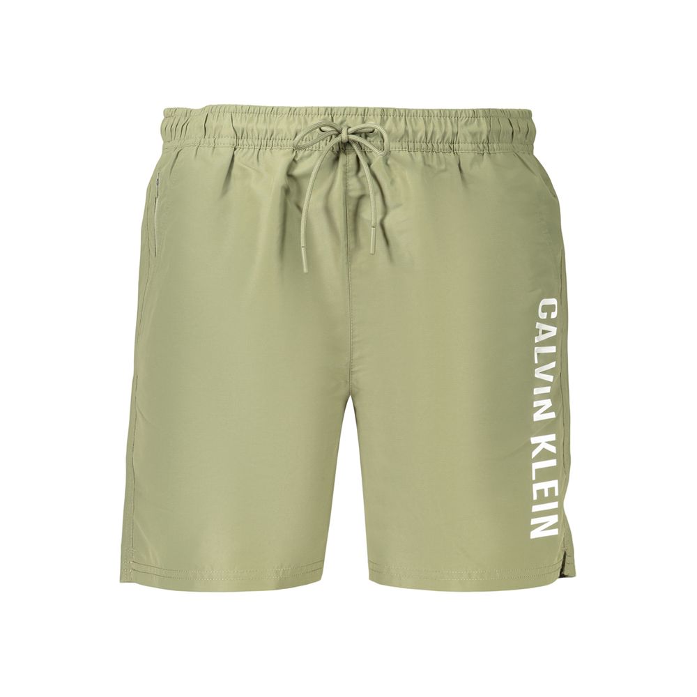 Calvin Klein Green Men's Swim Shorts | Recycled Polyester Designer Swimwear | Luxury Beach Shorts