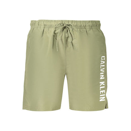 Calvin Klein Green Men's Swim Shorts | Recycled Polyester Designer Swimwear | Luxury Beach Shorts