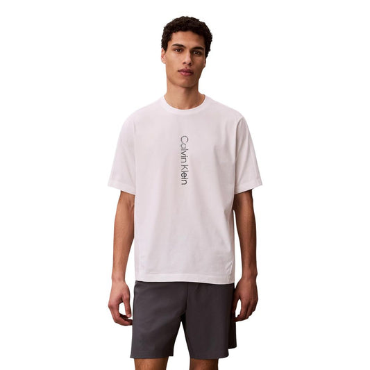 Calvin Klein Sport White Cotton T-Shirt Men’s Logo Tee Casual Sportswear SS26