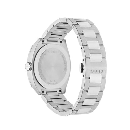 Gucci Grey Stainless Steel Dress Watch 41mm Blue Dial Quartz Luxury Designer Timepiece