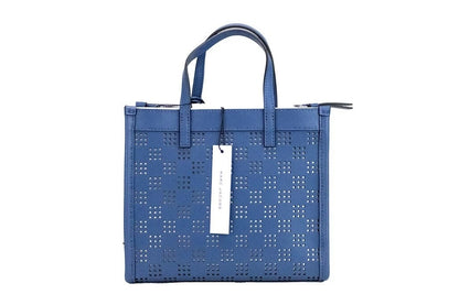 Marc Jacobs Mini Grind Blue Sea Leather Crossbody Tote Bag Designer