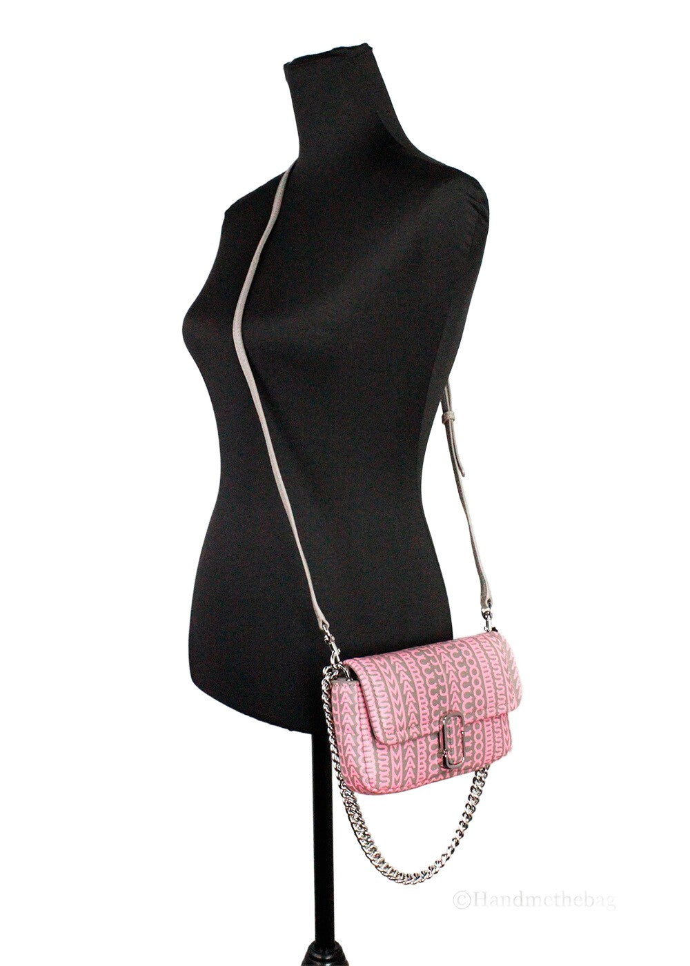 Marc Jacobs Neon Pink The Monogram Leather J Marc Mini Shoulder Bag Crossbody Designer Luxury