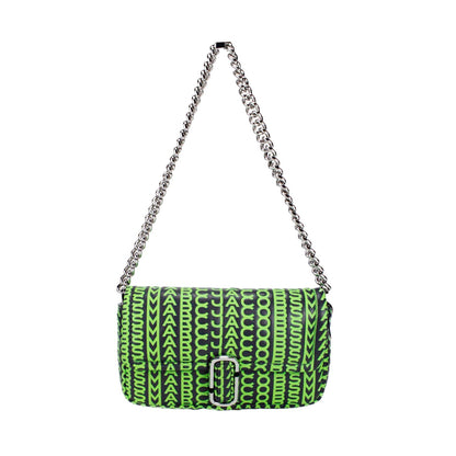 Marc Jacobs Neon Green The Monogram Leather J Marc Mini Shoulder Bag Crossbody Designer Handbag