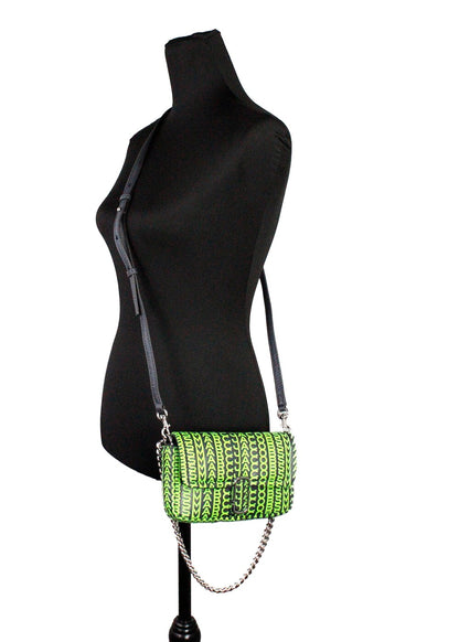 Marc Jacobs Neon Green The Monogram Leather J Marc Mini Shoulder Bag Crossbody Designer Handbag