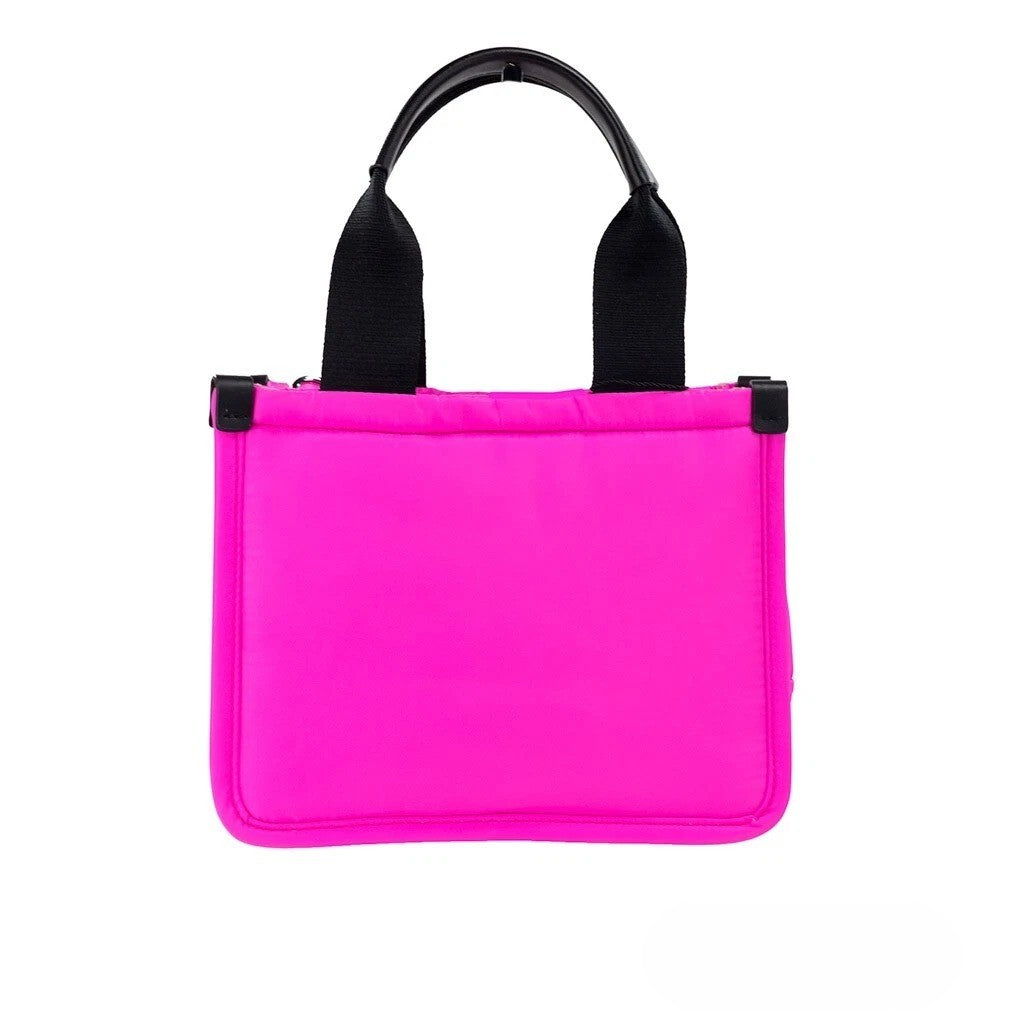 Marc Jacobs Small Neon Fuchsia Nylon Tote Bag | Convertible Designer Handbag Purse