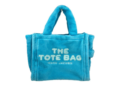 Marc Jacobs The Small Terry Tote Bag Pool Blue Crossbody Designer Handbag Authentic Luxury