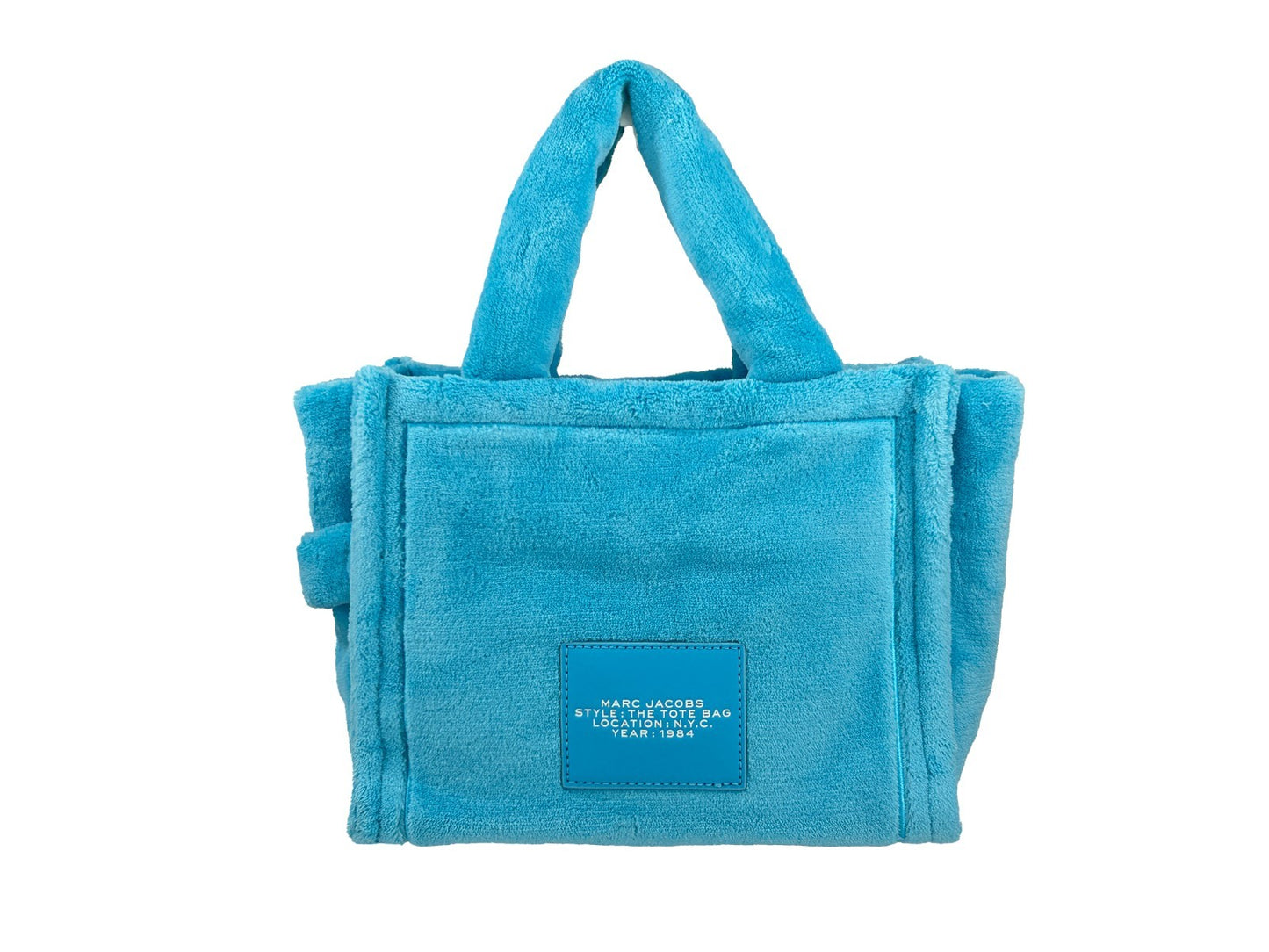 Marc Jacobs The Small Terry Tote Bag Pool Blue Crossbody Designer Handbag Authentic Luxury