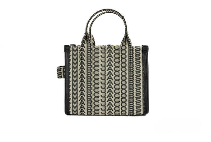 Marc Jacobs The Monogram Beige Mini Tote Bag Woven Jacquard Canvas Crossbody Handbag