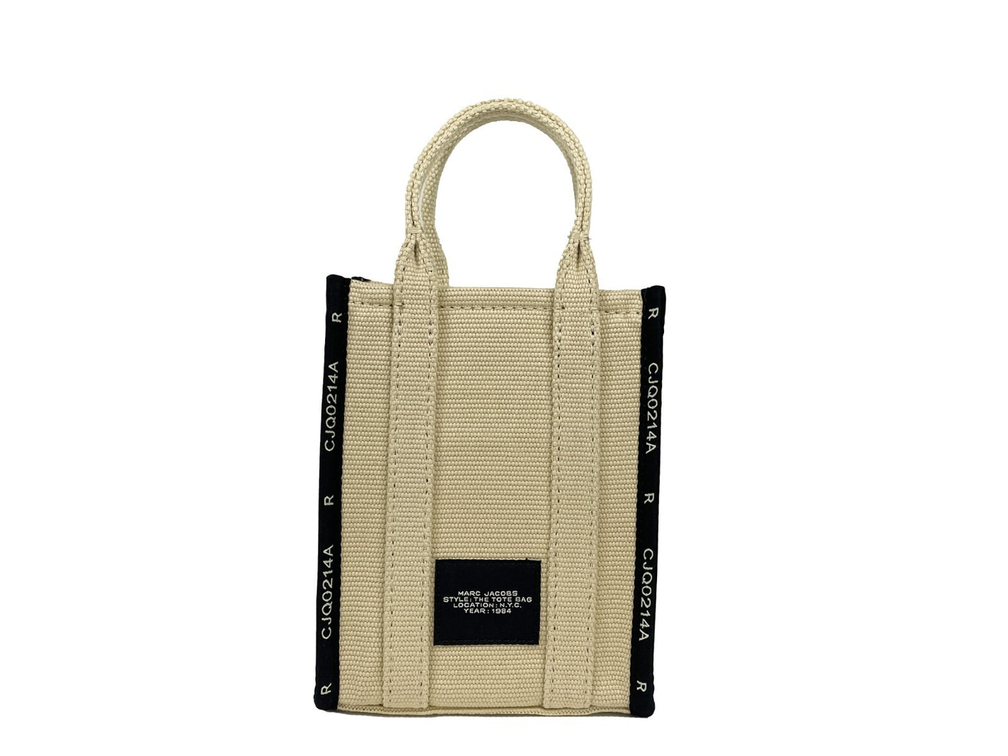 Marc Jacobs The Jacquard Mini Tote Bag Crossbody Purse Sand Beige Designer Handbag