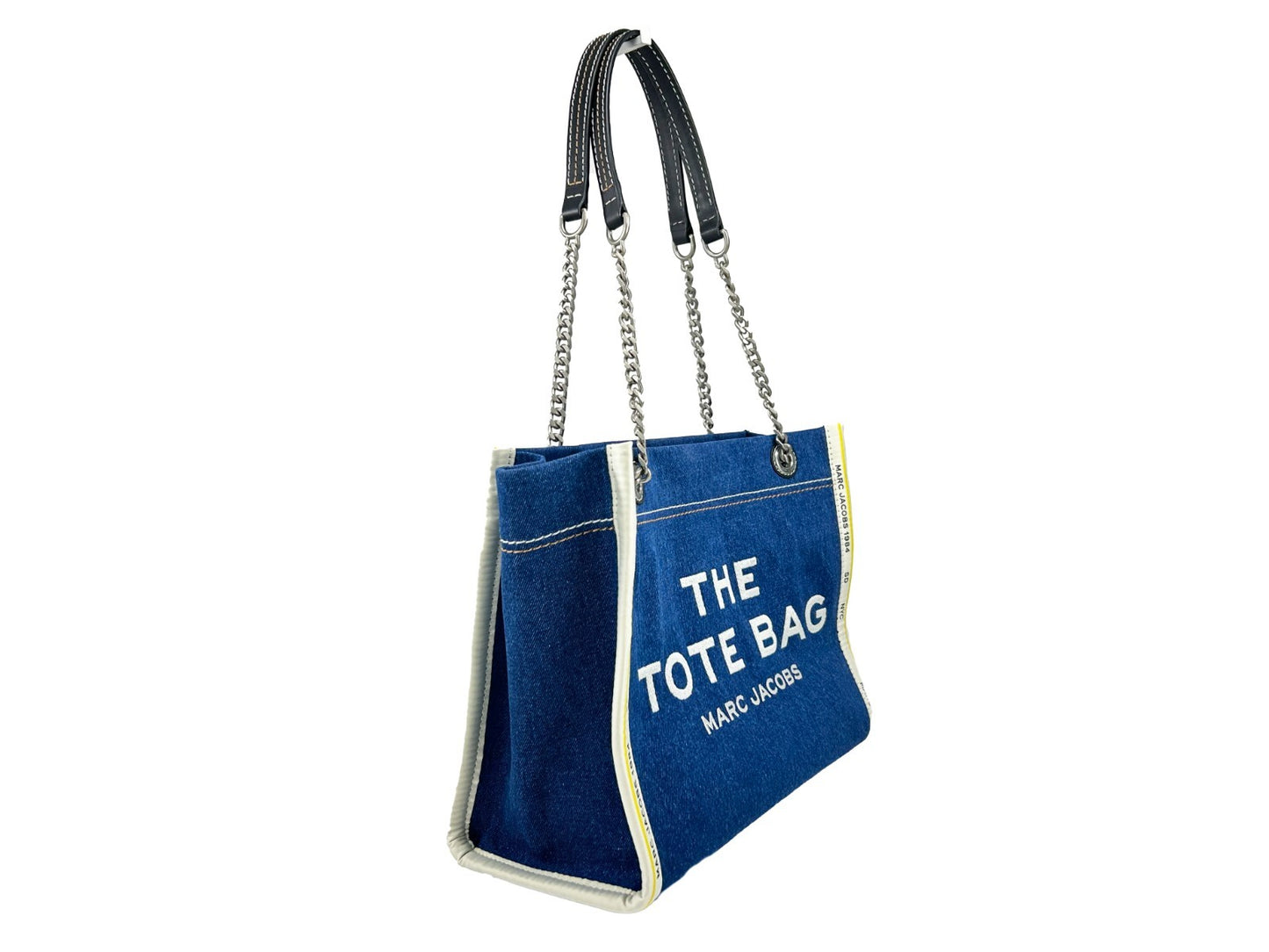 Marc Jacobs Denim Chain Medium Tote Bag | Designer Denim Handbag | Kloset97