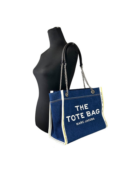 Marc Jacobs Denim Chain Medium Tote Bag | Designer Denim Handbag | Kloset97