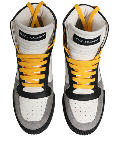 Dolce & Gabbana Multicolor High Top Sneakers – Luxury Italian Leather Designer Shoes