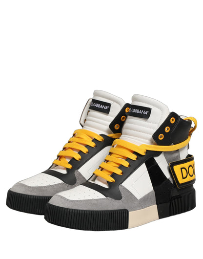 Dolce & Gabbana Multicolor High Top Sneakers – Luxury Italian Leather Designer Shoes