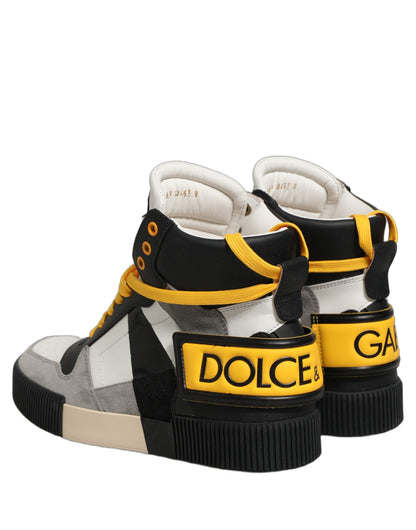 Dolce & Gabbana Multicolor High Top Sneakers – Luxury Italian Leather Designer Shoes