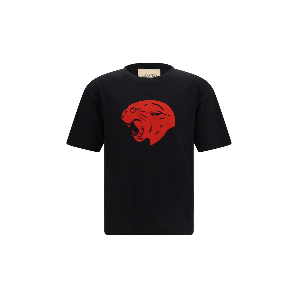 Valentino Panther Black Cotton T-Shirt | Luxury Designer Streetwear Tee