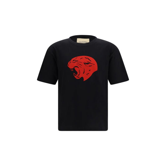 Valentino Panther Black Cotton T-Shirt | Luxury Designer Streetwear Tee