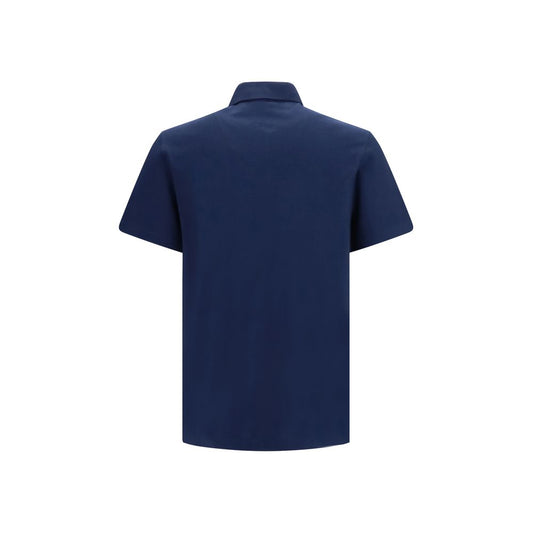 Valentino Blue Cotton Polo Shirt Men's Designer VLogo Luxury Smart Casual Polo AW26