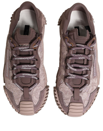 Dolce & Gabbana NS1 Pink Lace Sneakers Women’s Designer Trainers UK