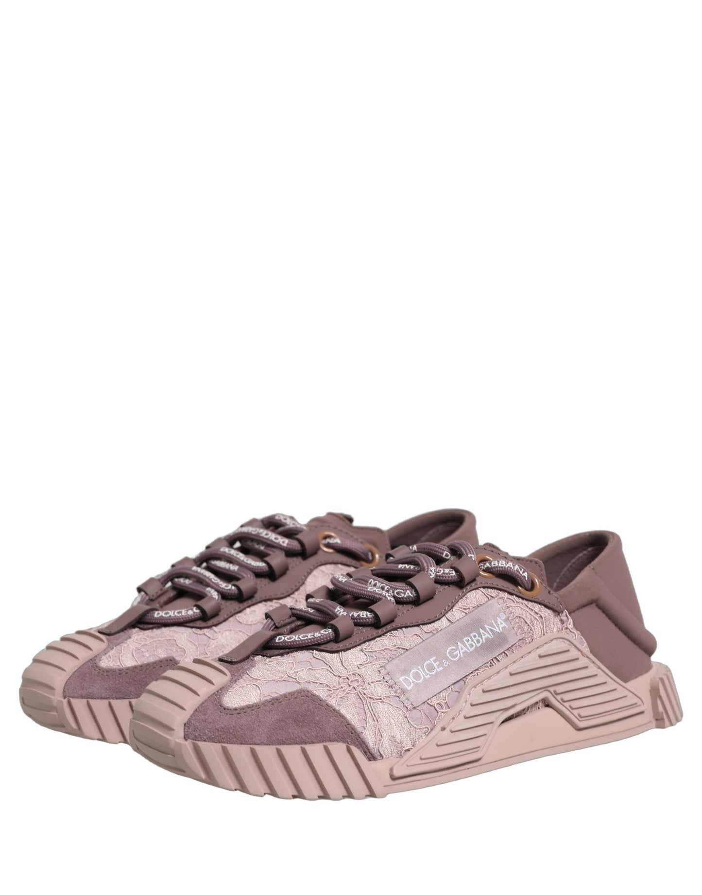 Dolce & Gabbana NS1 Pink Lace Sneakers Women’s Designer Trainers UK