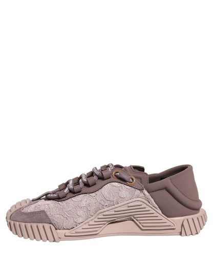 Dolce & Gabbana NS1 Pink Lace Sneakers Women’s Designer Trainers UK