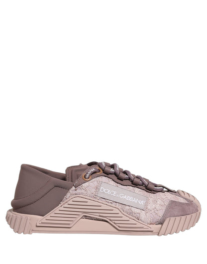 Dolce & Gabbana NS1 Pink Lace Sneakers Women’s Designer Trainers UK