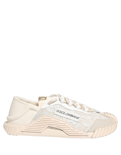 Dolce & Gabbana NS1 White Lace Low Top Sneakers Men’s Designer Sports Shoes Made In Italy