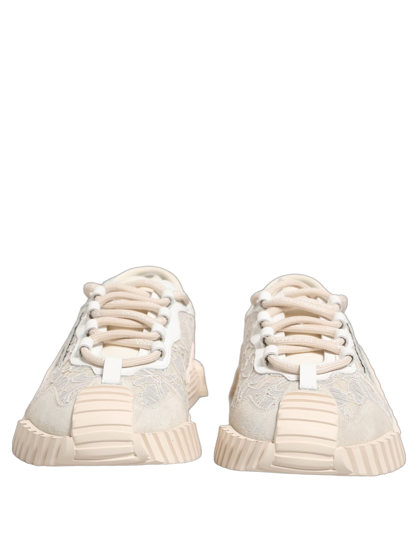 Dolce & Gabbana NS1 White Lace Low Top Sneakers Men’s Designer Sports Shoes Made In Italy