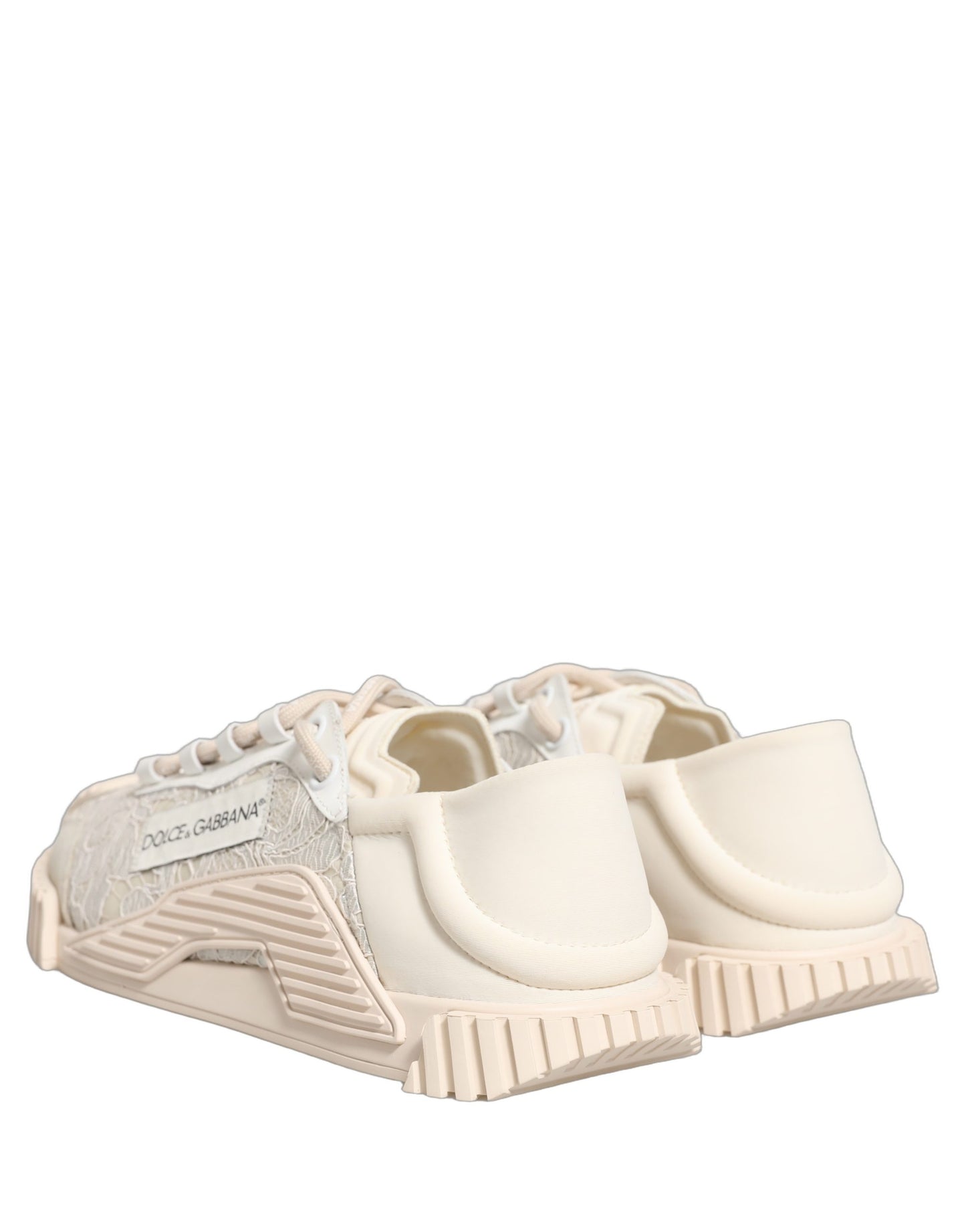 Dolce & Gabbana NS1 White Lace Low Top Sneakers Men’s Designer Sports Shoes Made In Italy