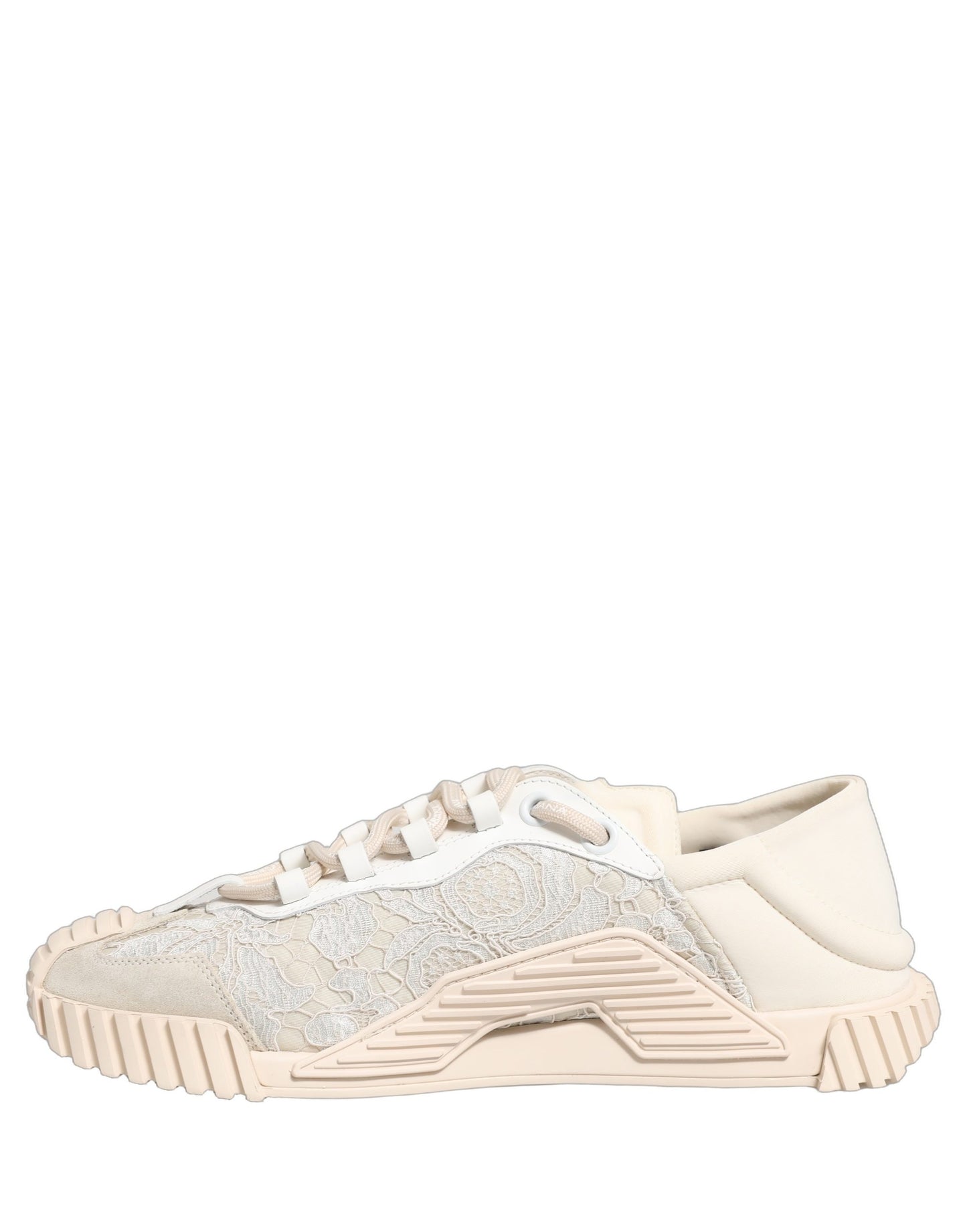 Dolce & Gabbana NS1 White Lace Low Top Sneakers Men’s Designer Sports Shoes Made In Italy
