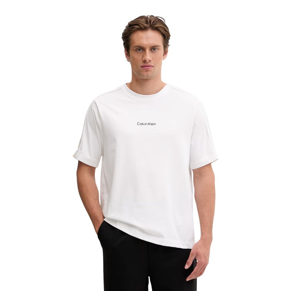 Calvin Klein Sport White Cotton T-Shirt Regular Fit Crew Neck SS26
