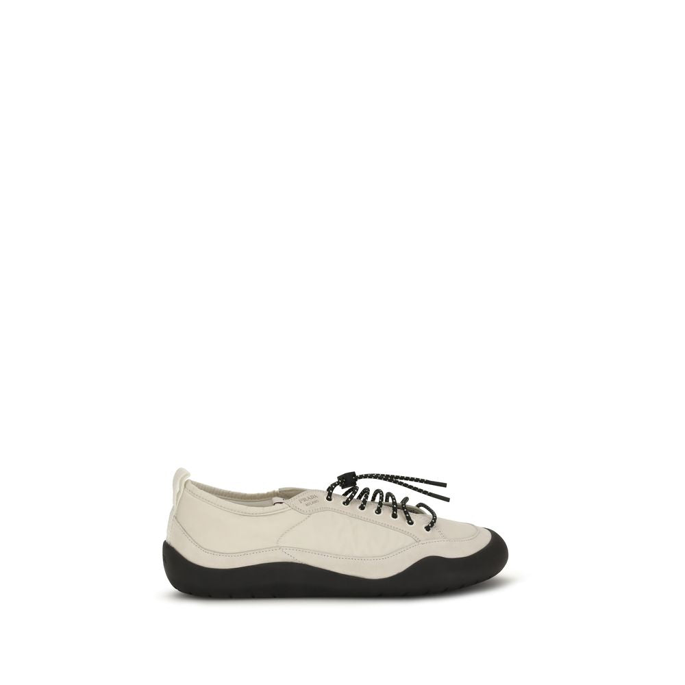 Prada Beige Fabric Athletic Sneakers Men’s Luxury Designer Trainers SS26 Rubber Sole