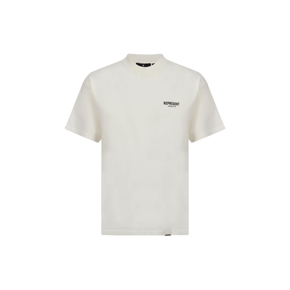Represent White Cotton Monogram T-Shirt – Regular Fit Designer Tee