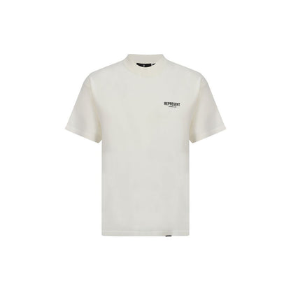 Represent White Cotton Monogram T-Shirt – Regular Fit Designer Tee
