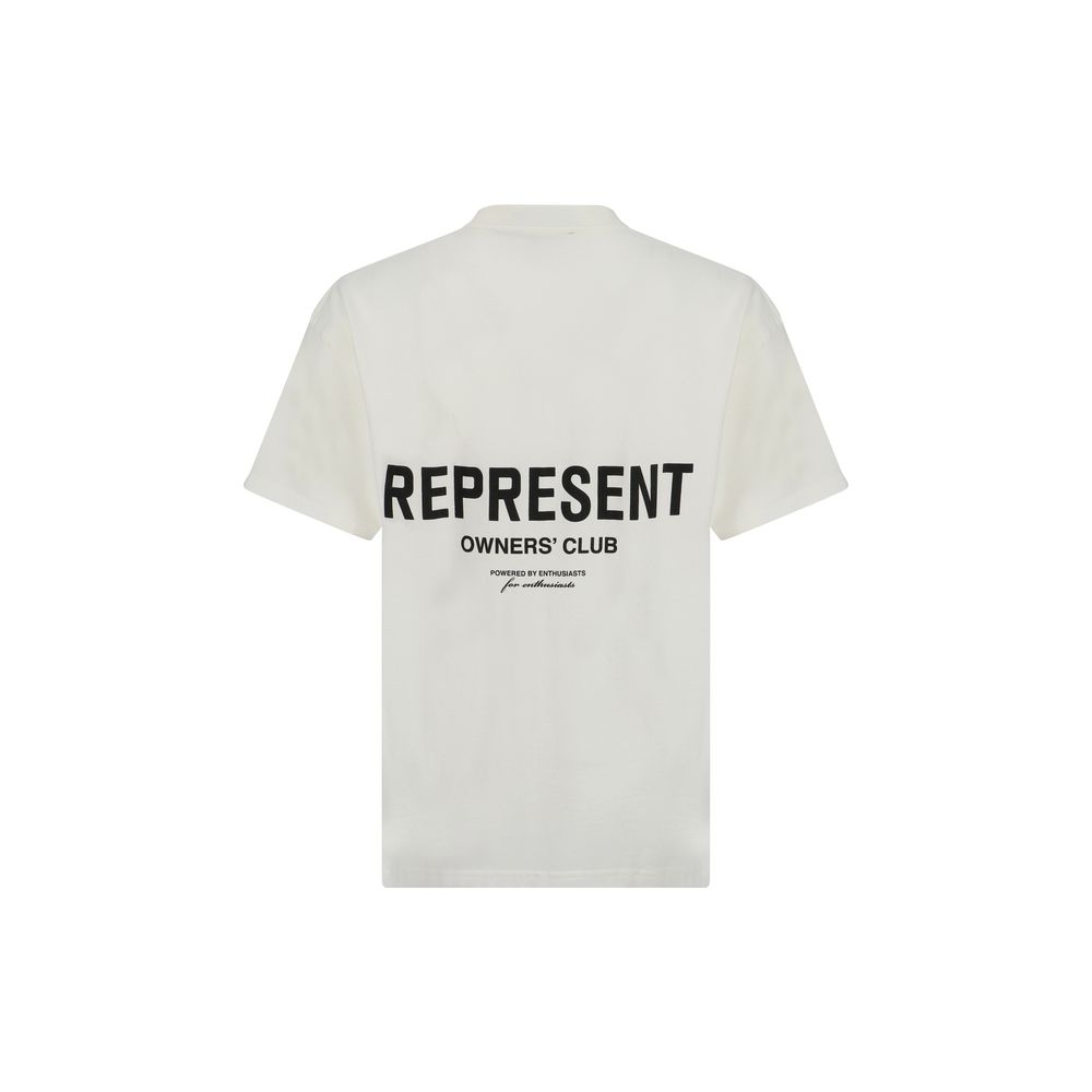 Represent White Cotton Monogram T-Shirt – Regular Fit Designer Tee