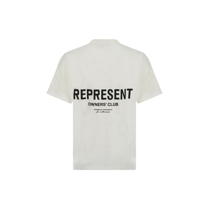 Represent White Cotton Monogram T-Shirt – Regular Fit Designer Tee