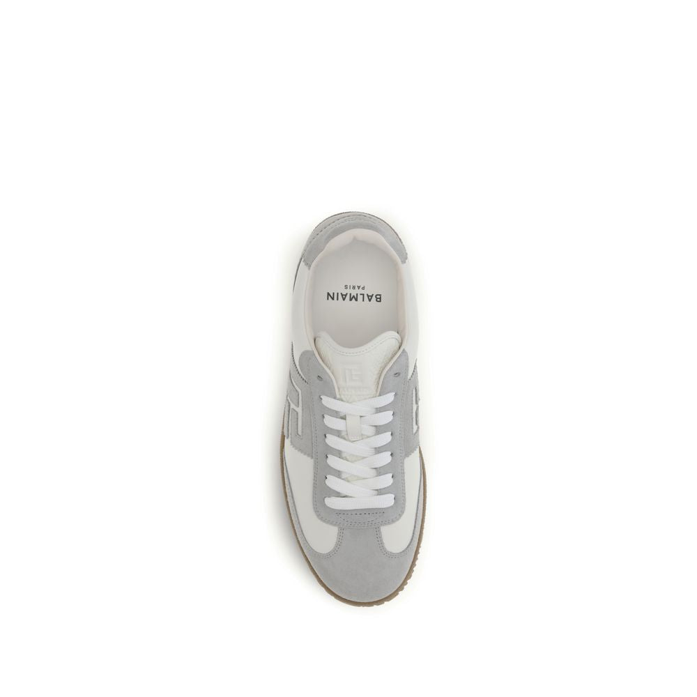 Balmain Swan White Calf Leather PB Logo Sneakers Men's Luxury Designer Trainers AW26