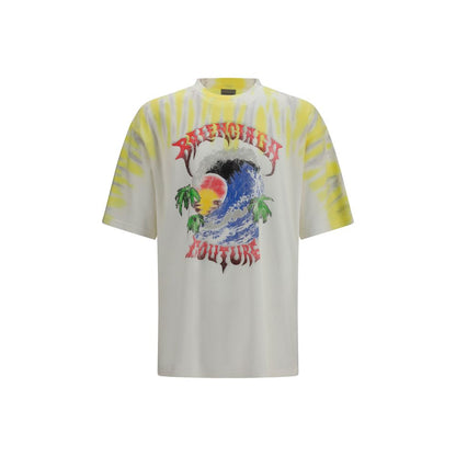 Balenciaga Extreme Tie Dye Bicolor Cotton T-Shirt Men's Designer Crew Neck Tee AW26